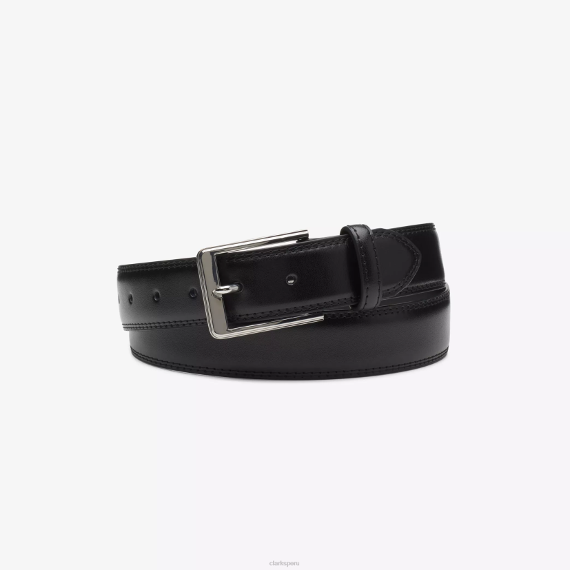 HZVP934 cinturón de vestir cuero negro Clarks