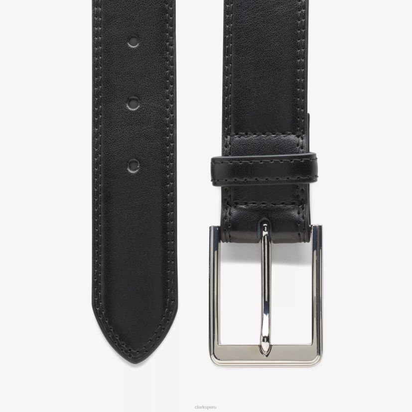 HZVP934 cinturón de vestir cuero negro Clarks