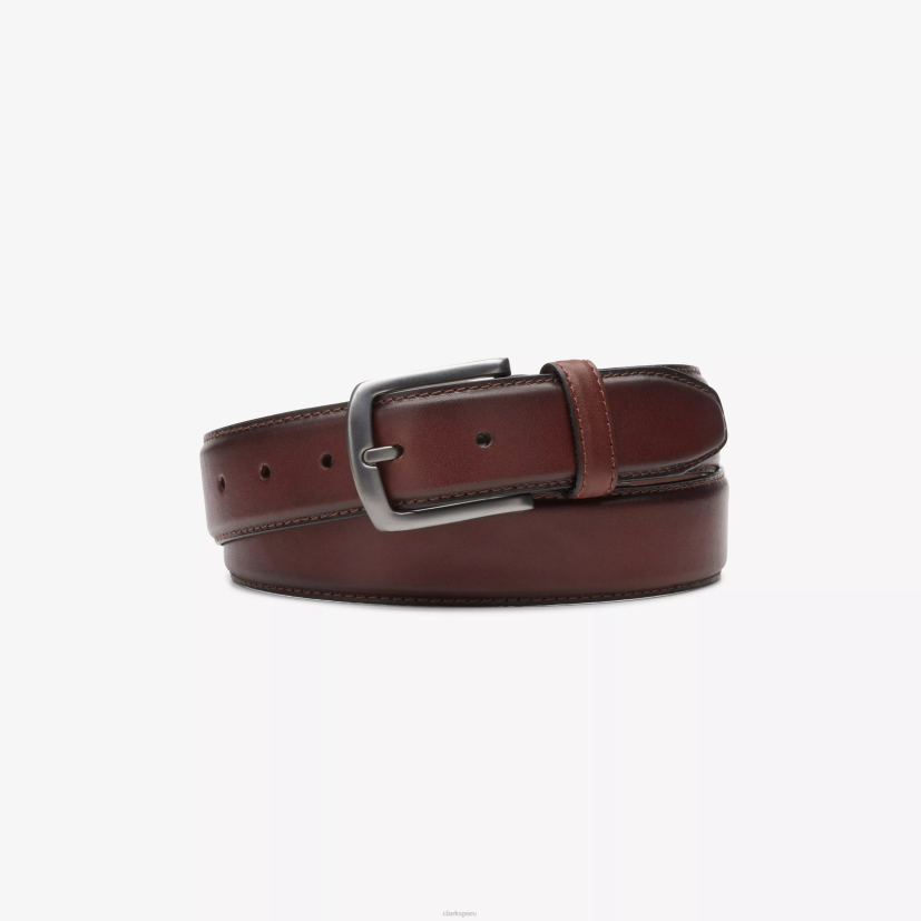 HZVP935 cinturón de vestir cuero marrón Clarks