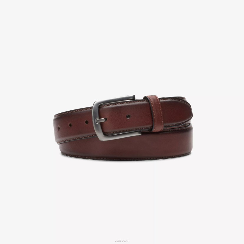 HZVP935 cinturón de vestir cuero marrón Clarks