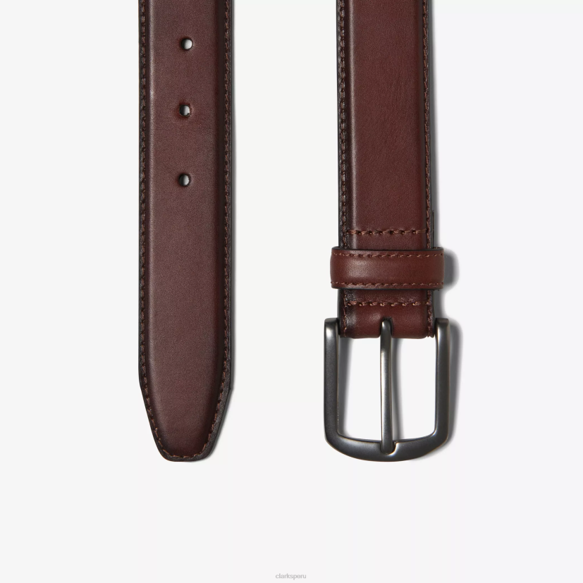 HZVP935 cinturón de vestir cuero marrón Clarks