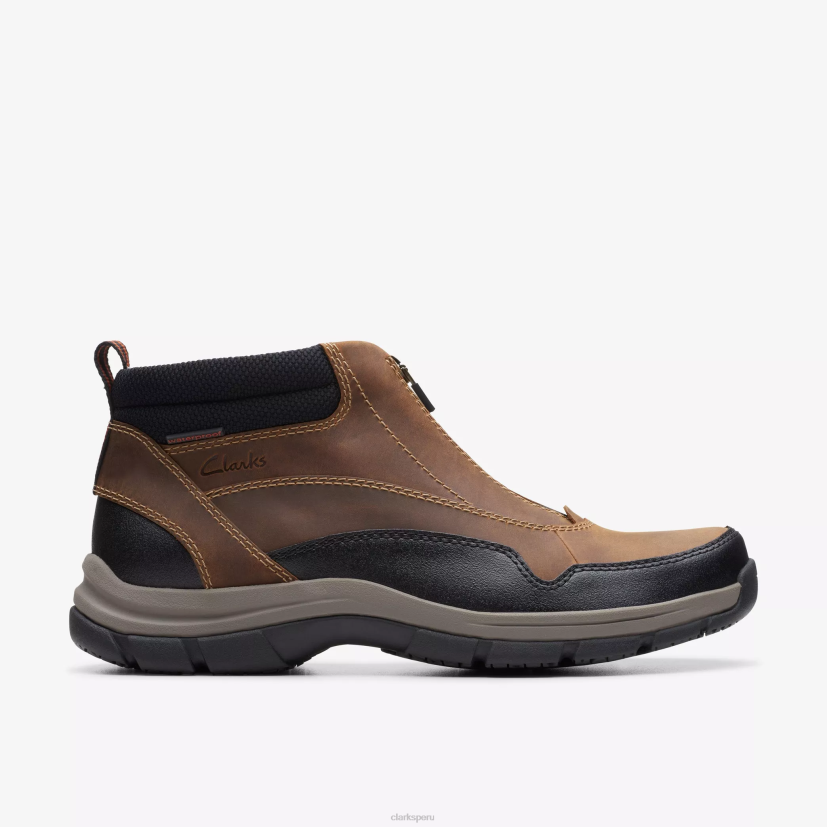 HZVP907 cremallera walpath cuero bronceado oscuro Clarks