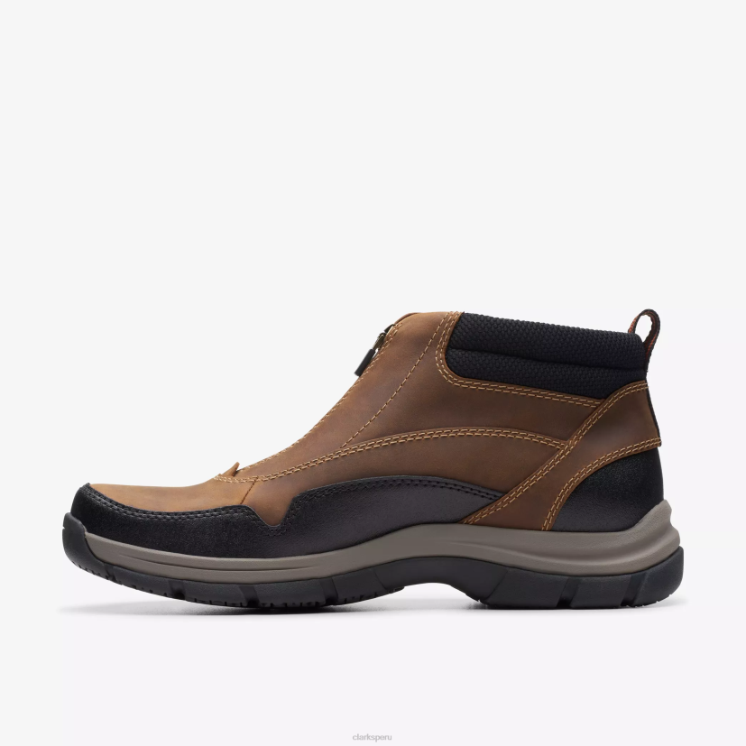 HZVP907 cremallera walpath cuero bronceado oscuro Clarks