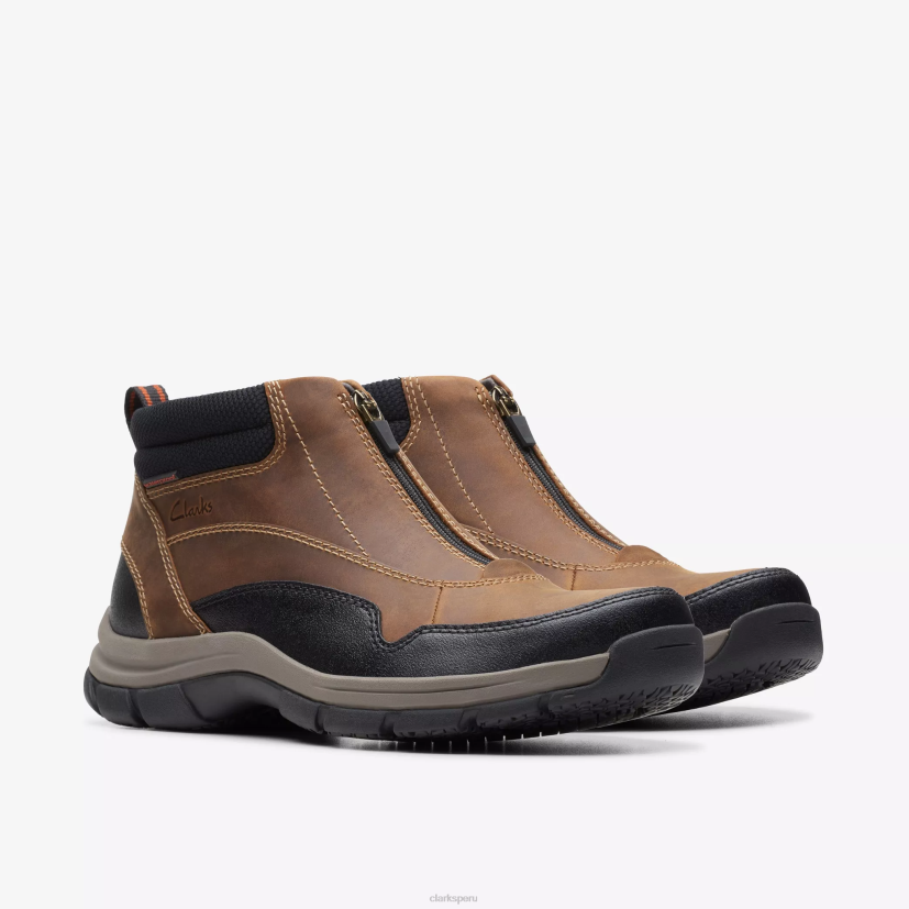 HZVP907 cremallera walpath cuero bronceado oscuro Clarks