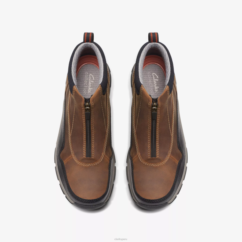 HZVP907 cremallera walpath cuero bronceado oscuro Clarks