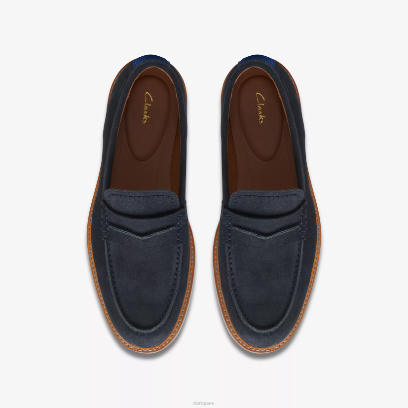 HZVP726 deslizamiento del ático gamuza azul marino Clarks
