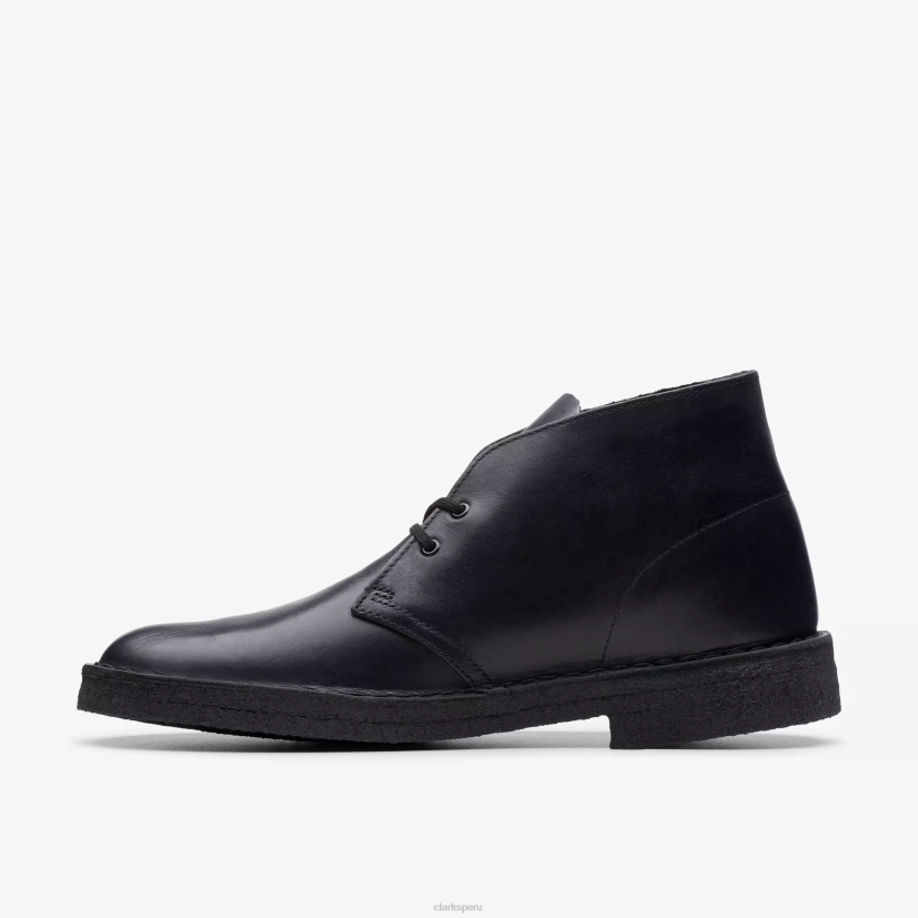 HZVP729 bota del desierto negro pulido Clarks