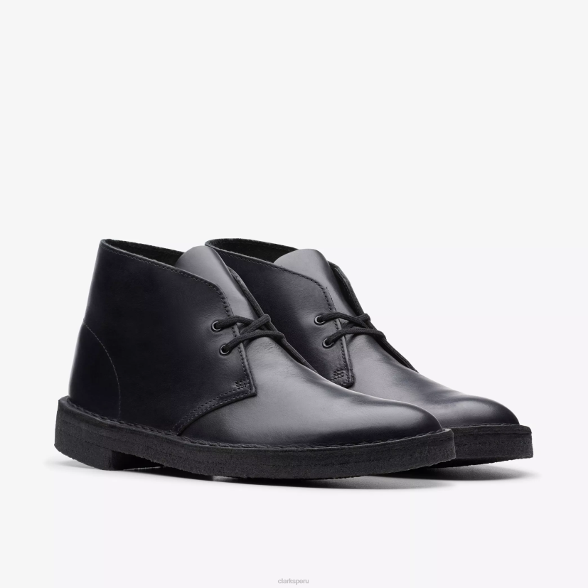 HZVP729 bota del desierto negro pulido Clarks