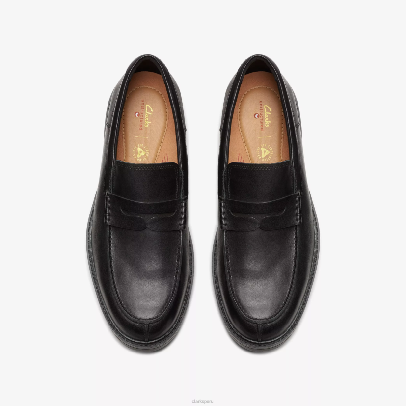 HZVP737 paso de la ONU cuero negro Clarks