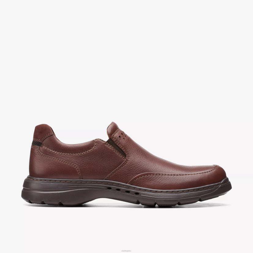 HZVP762 un paso de pelea cuero caoba Clarks