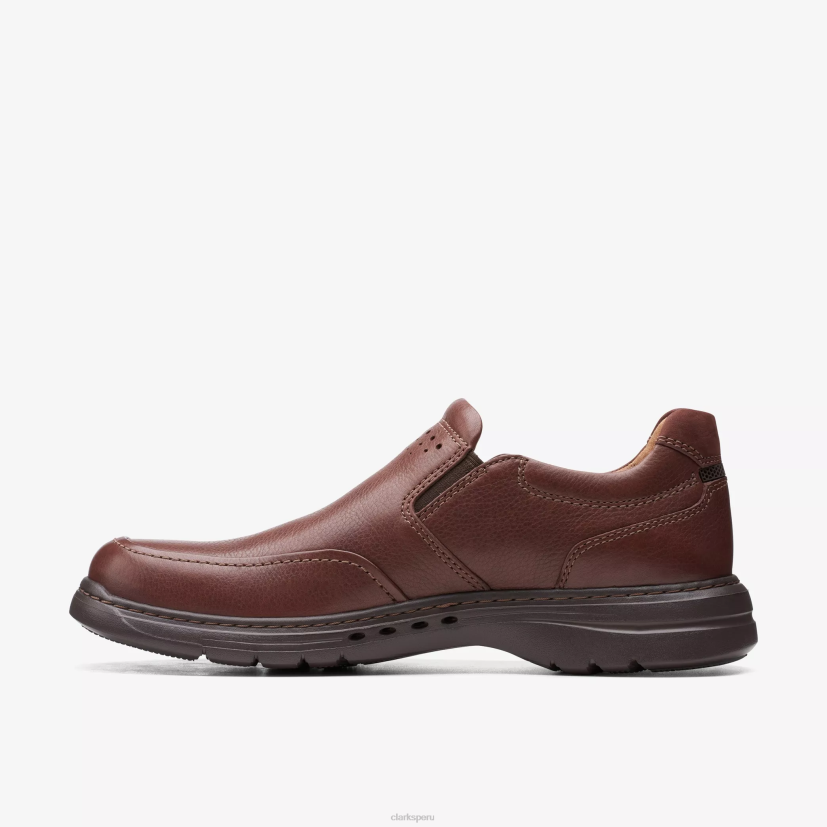 HZVP762 un paso de pelea cuero caoba Clarks