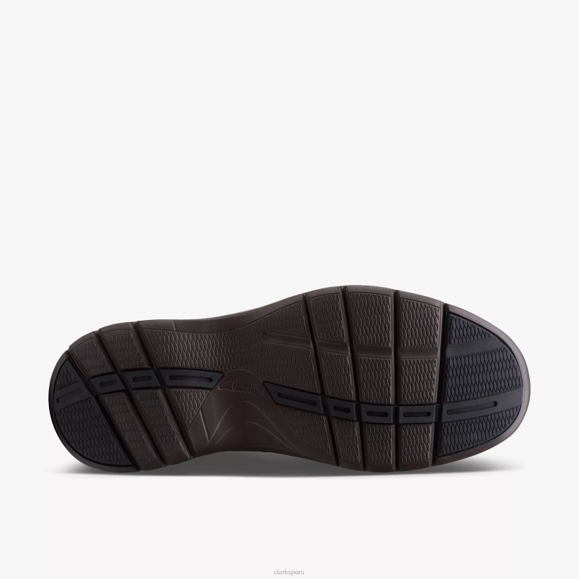 HZVP762 un paso de pelea cuero caoba Clarks