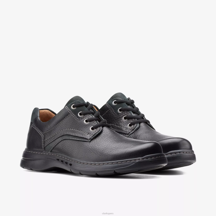 HZVP764 ritmo de pelea cuero negro Clarks