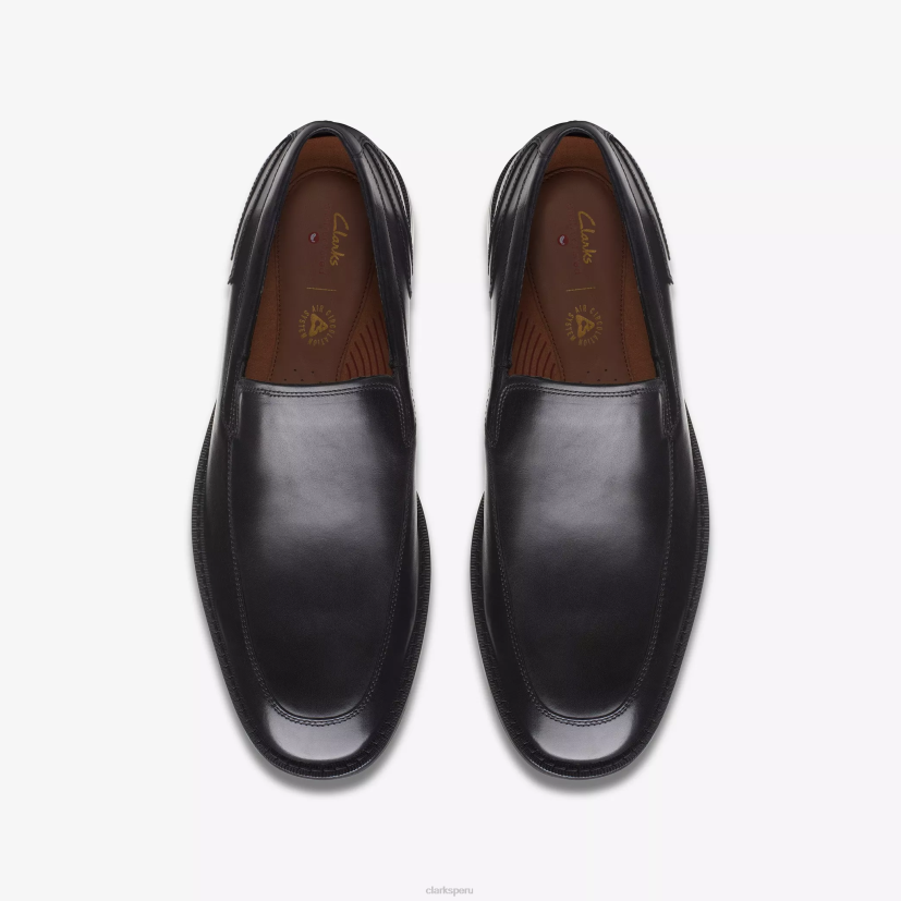 HZVP786 un gran paso cuero negro Clarks