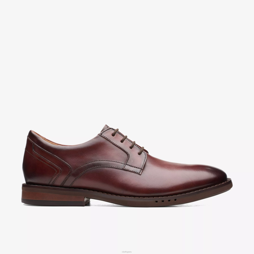 HZVP788 un hugh encaje cuero marrón Clarks