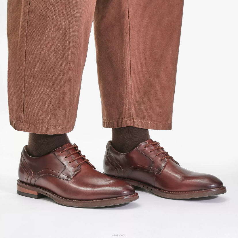 HZVP788 un hugh encaje cuero marrón Clarks
