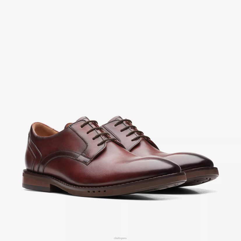 HZVP788 un hugh encaje cuero marrón Clarks
