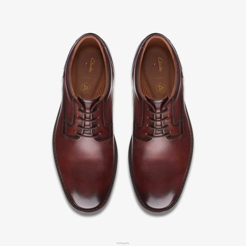 HZVP788 un hugh encaje cuero marrón Clarks