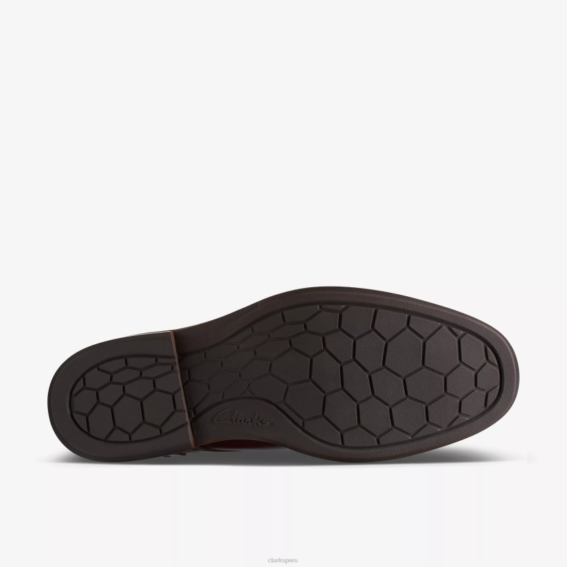 HZVP792 un hugh gorra cuero caoba Clarks