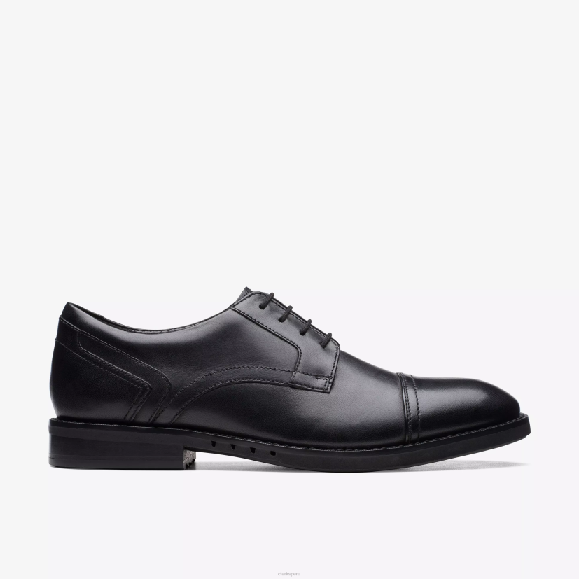 HZVP793 un hugh gorra cuero negro Clarks