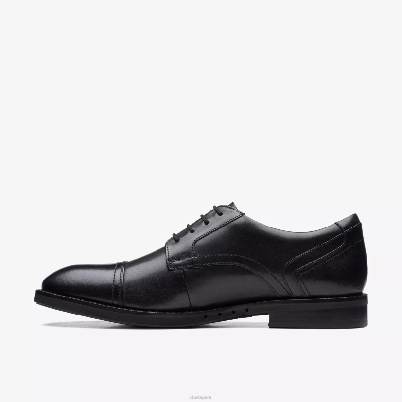HZVP793 un hugh gorra cuero negro Clarks