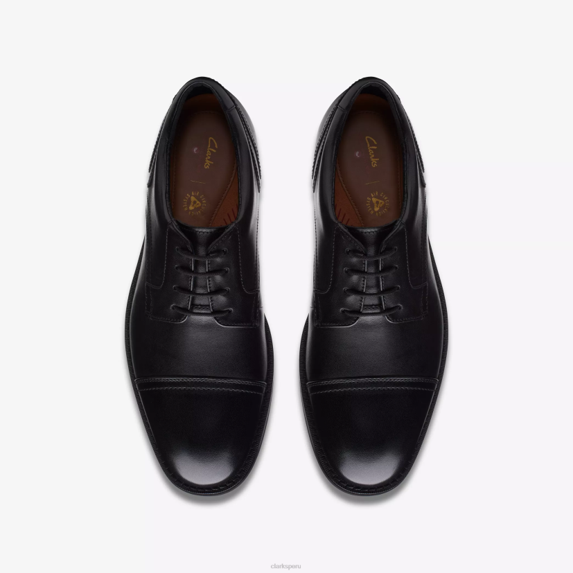 HZVP793 un hugh gorra cuero negro Clarks