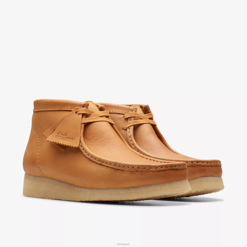 HZVP656 bota wallabee cuero bronceado medio Clarks