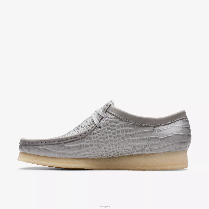 HZVP664 wallabee estampado de cocodrilo gris Clarks