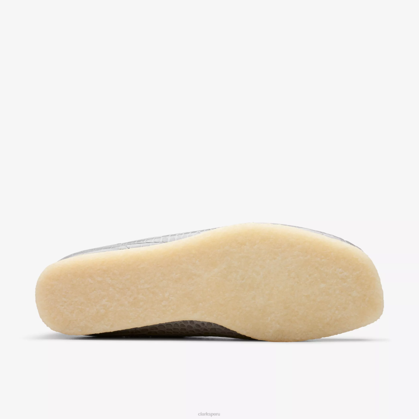 HZVP664 wallabee estampado de cocodrilo gris Clarks