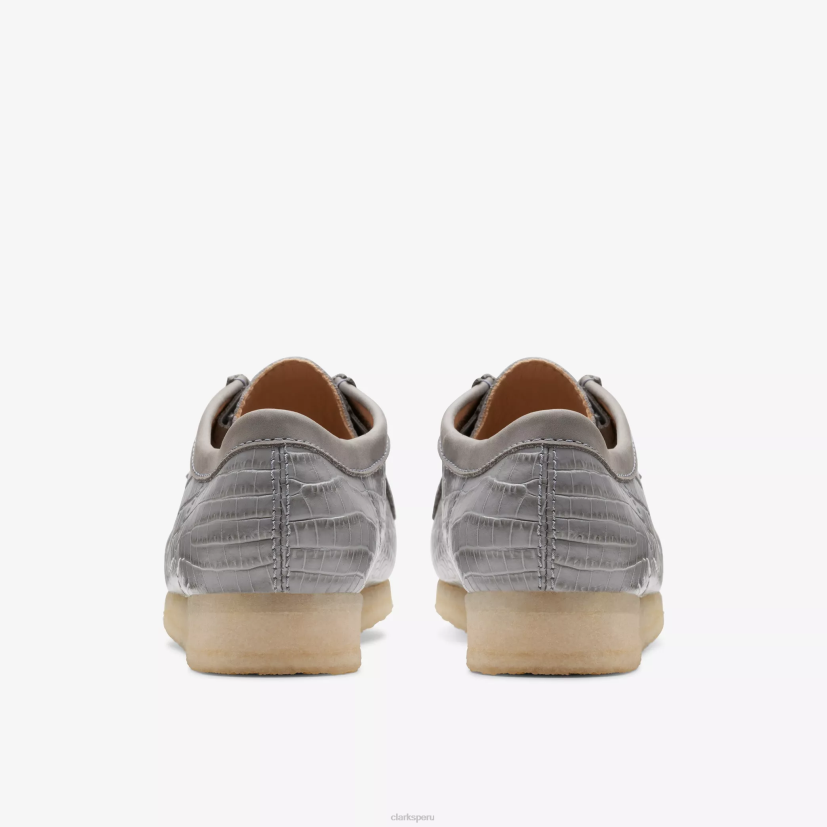 HZVP664 wallabee estampado de cocodrilo gris Clarks