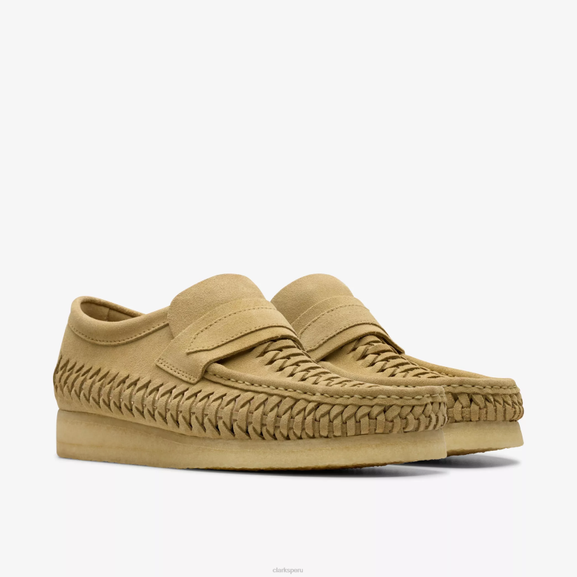 HZVP668 tejido mocasín wallabee gamuza de arce Clarks