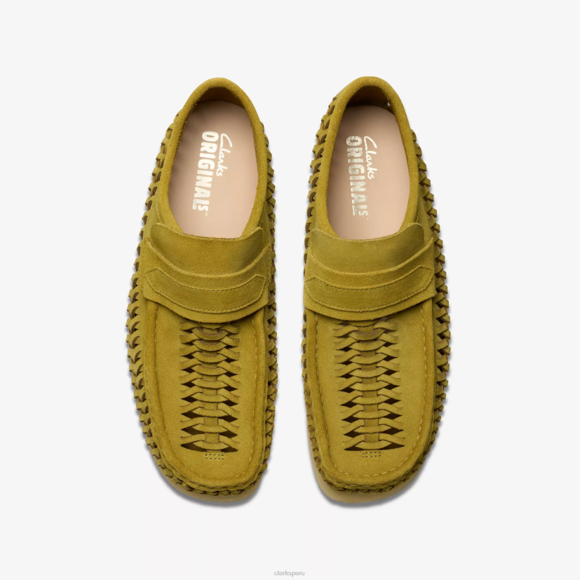 HZVP669 tejido mocasín wallabee ante oliva Clarks