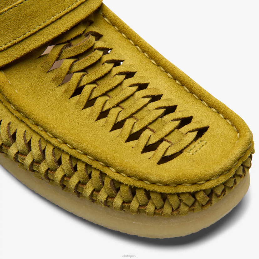 HZVP669 tejido mocasín wallabee ante oliva Clarks