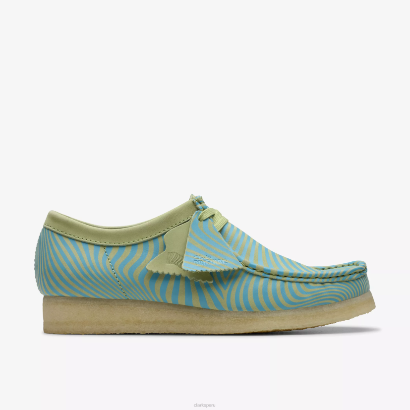 HZVP673 wallabee estampado azul/lima Clarks