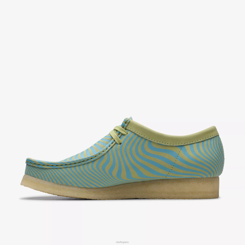 HZVP673 wallabee estampado azul/lima Clarks