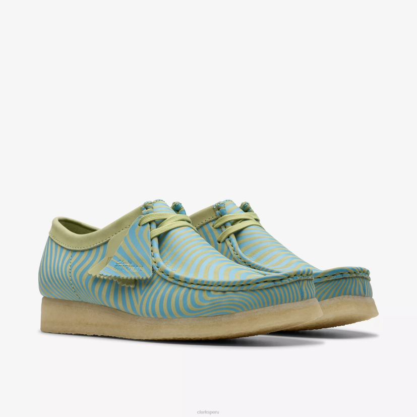 HZVP673 wallabee estampado azul/lima Clarks
