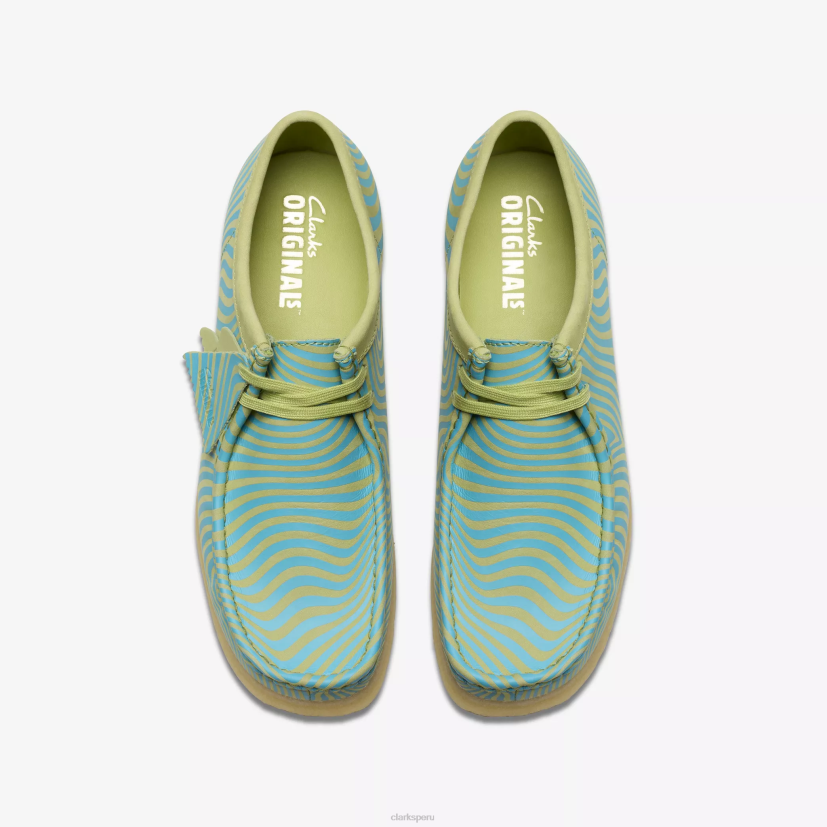 HZVP673 wallabee estampado azul/lima Clarks