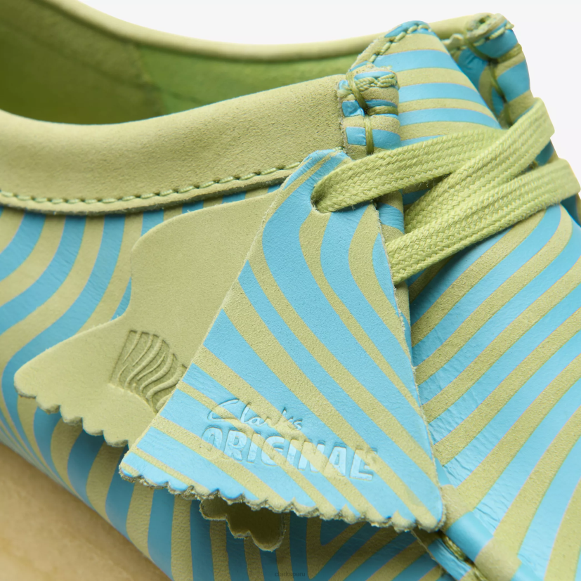 HZVP673 wallabee estampado azul/lima Clarks