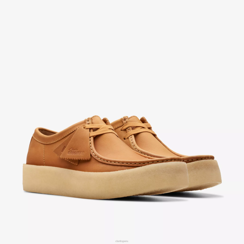 HZVP677 taza wallabee cuero bronceado medio Clarks