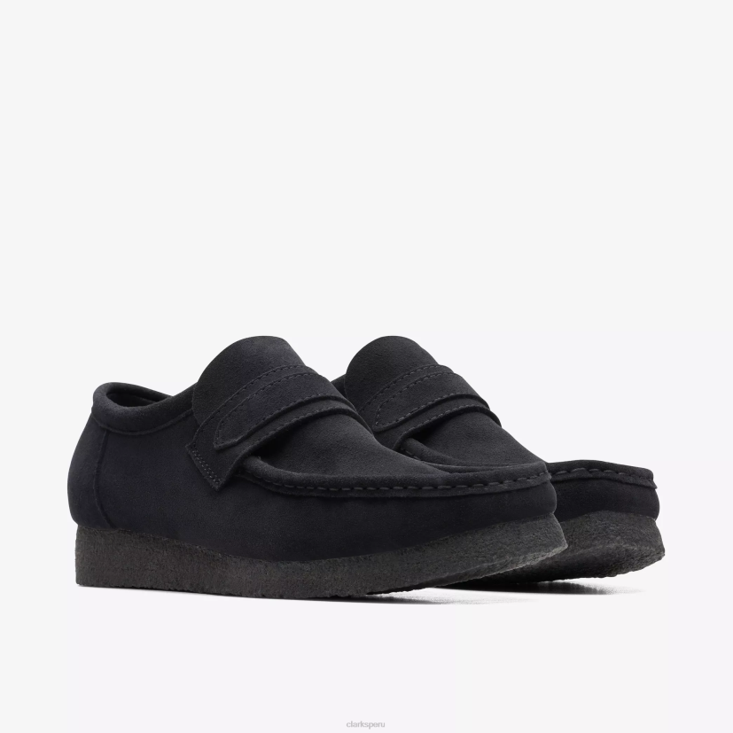 HZVP686 mocasín wallabee ante negro Clarks