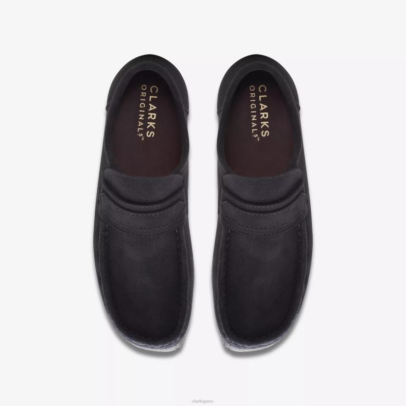 HZVP686 mocasín wallabee ante negro Clarks