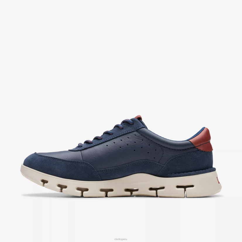 HZVP831 naturaleza x uno cuero azul marino Clarks
