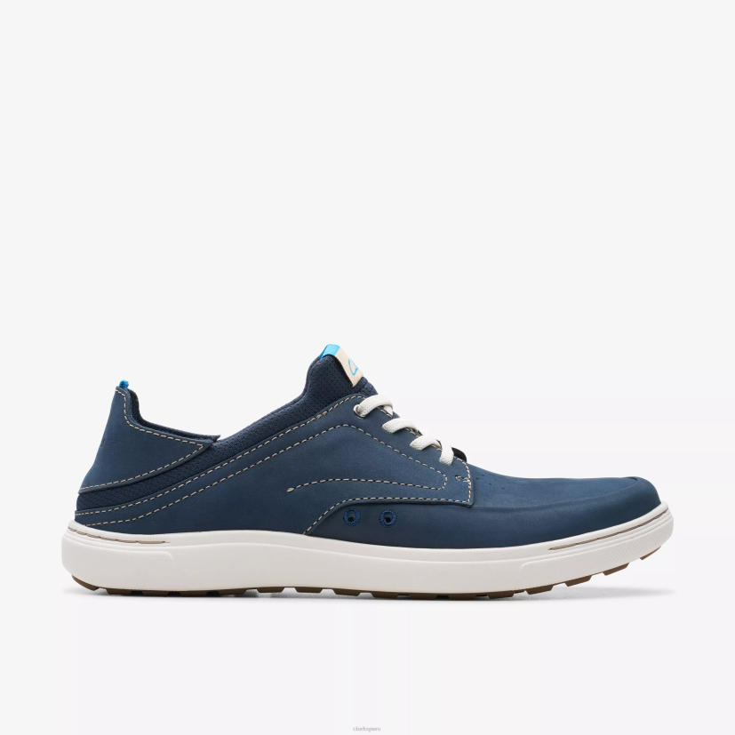 HZVP852 piedra de mapa fácil nubuck azul marino Clarks
