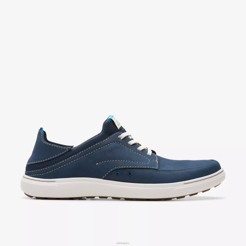 HZVP852 piedra de mapa fácil nubuck azul marino Clarks