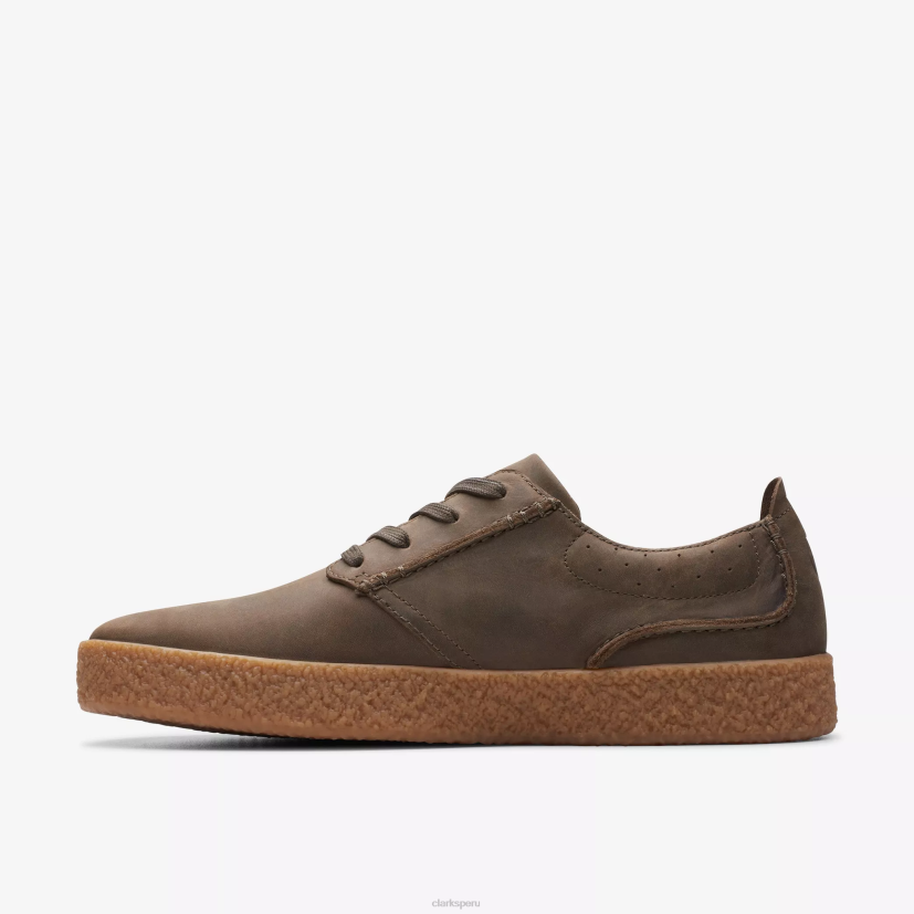 HZVP855 encaje de calle cuero oliva oscuro Clarks