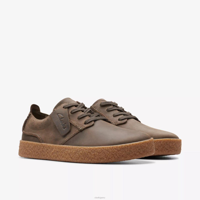 HZVP855 encaje de calle cuero oliva oscuro Clarks