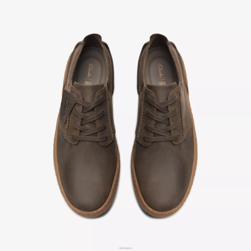 HZVP855 encaje de calle cuero oliva oscuro Clarks