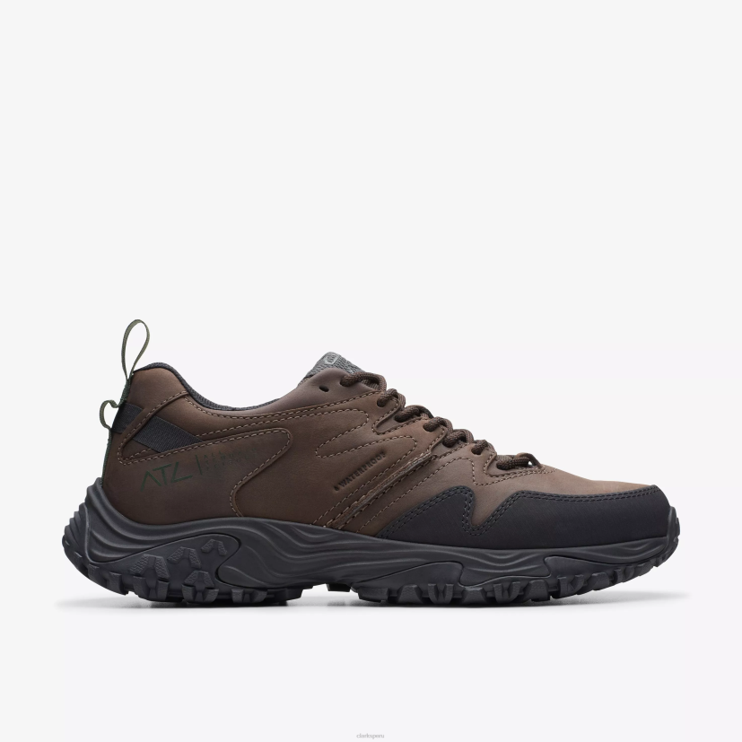 HZVP861 atl caminar ir impermeable cuero marrón oscuro Clarks