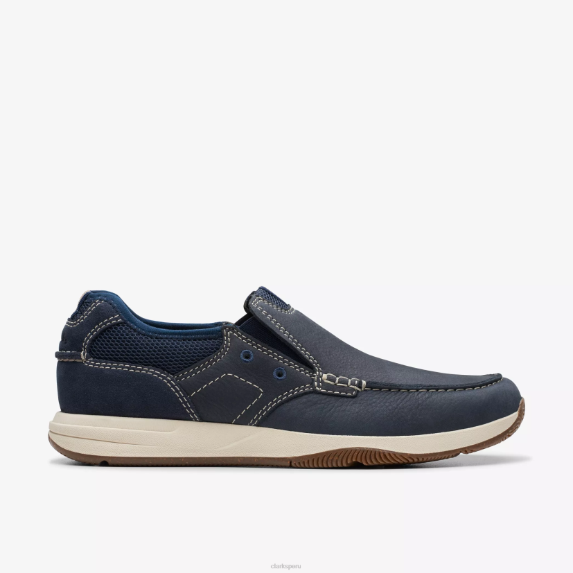 HZVP893 paso de vista de vela nubuck azul marino Clarks