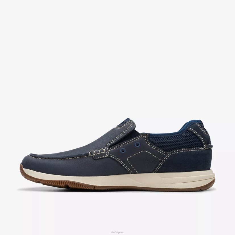 HZVP893 paso de vista de vela nubuck azul marino Clarks